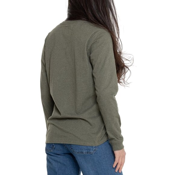 Carhartt Women's Loose Fit Heavyweight Long-Sleeve T-Shirt Basil Heather - Picture 3 of 3